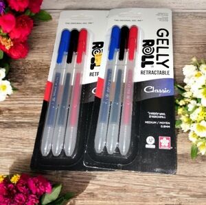 NWT Gelly Roll Retractable Gel Pen Set, Classic 08 3-Pack×2